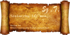 Szeleczky Tímea névjegykártya