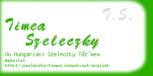 timea szeleczky business card